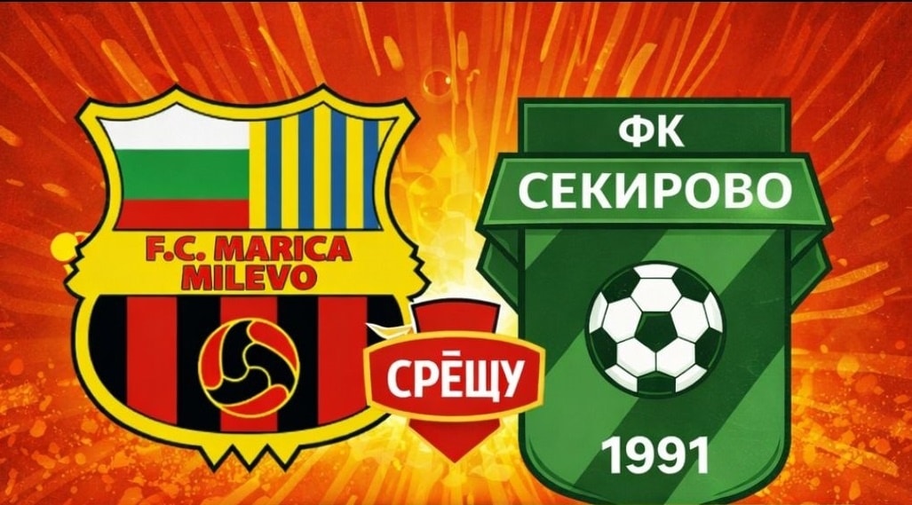 Марица (Милево) завърши 1:1 със Секирово (Раковски) в отложен мач от 21 кръг Марица (Милево) направи равенство 1:1 срещу Секирово (Раковски) в отложен мач от 21 кръг на Югоизточната Трета лига. Двубоят беше напрегнат, като домакините доминираха през по-голямата част от срещата и създадоха множество положения, включително няколко удара в гредата, но не успяха да вземат трите точки. В 15-ата минута гостите останаха с човек по-малко след червен картон на Теодор Фърков за удар без топка. Въпреки това Секирово поведе в резултата след изпълнение на пряк свободен удар — последва рикошет и топката влетя в мрежата зад Георги Чумпов. Само три минути по-късно Марица изравни. Диян Чойнев реализира за 1:1, довкарвайки отбитата в гредата топка след удар на съотборник. До края на първата част домакините пропуснаха още няколко добри възможности. В 30-ата минута Цветелин Петров напусна принудително терена след удар в бедрото. През втората част натискът на Марица се засили — още два пъти гредите опазиха вратата на Секирово, но нов гол не беше факт. Мачът бе белязан и от спорни съдийски отсъждания до края на срещата. Следващият двубой за Марица (Милево) е на 7 март — домакинство на ФК Созопол.